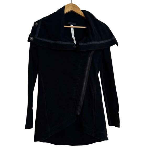 Lululemon Asymmetrical Wrap Jacket Black Size 4 - Picture 1 of 4